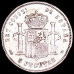 Espagne. Alphonse XII. 5 Pesetas acuñadas en Madrid, en el