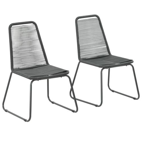 vidaXL Tuinstoelen 2 st poly rattan zwart, Tuin en Terras, Tuinstoelen, Nieuw, Verzenden