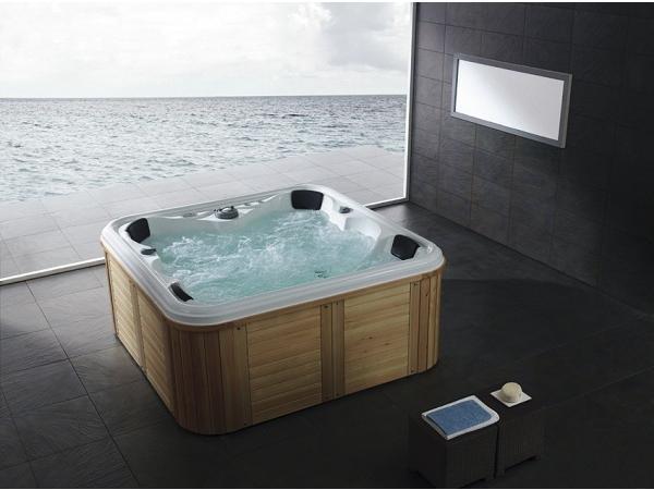 Veiling - 6-Persoons Outdoor Spa / Jacuzzi 208x208cm, Tuin en Terras, Bubbelbaden en Hottubs, Nieuw