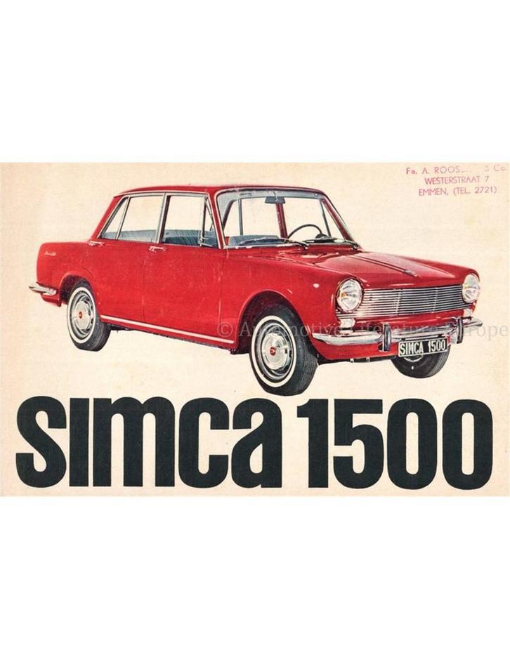 1964 SIMCA 1300 | 1500 BROCHURE NEDERLANDS, Livres, Autos | Brochures & Magazines