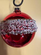 Esse: 9 kerstballen italiaans design, glas, rood met, Nieuw