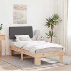 vidaXL Bedframe met Gevoerde Hoofdbord Donkergrijs 80 x 200, Huis en Inrichting, Slaapkamer | Bedden, Verzenden, Nieuw