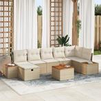 vidaXL 8-delige ligzetelset met kussens Beige Poly Rattan, Verzenden, Nieuw