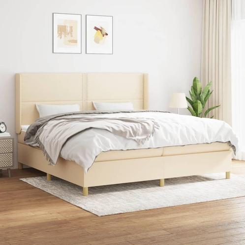 vidaXL Sommier à lattes de lit avec matelas Crème, Maison & Meubles, Chambre à coucher | Lits, Neuf, Envoi