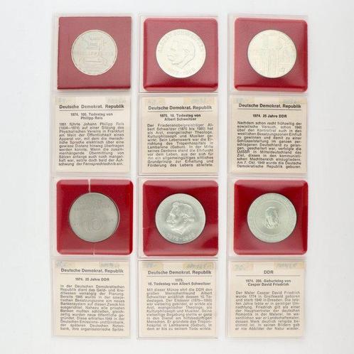 Allemagne, République Démocratique 5, 10 Mark 1974/1975 (6, Postzegels en Munten, Munten | Europa | Niet-Euromunten