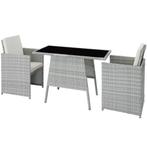 tectake Wicker zitgroep Lausanne 2+1 - lichtgrijs, Tuin en Terras, Tuinsets en Loungesets, Verzenden, Nieuw