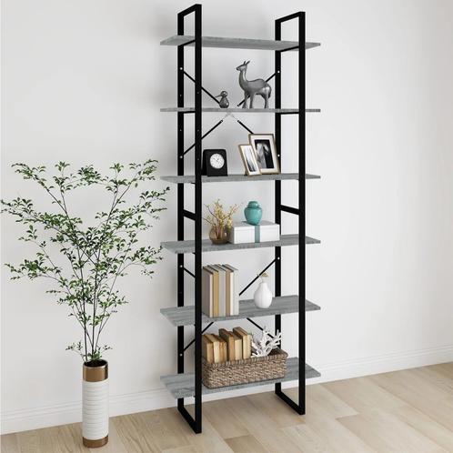 vidaXL Hoge kast 80x30x210 cm bewerkt hout grijs sonoma, Huis en Inrichting, Kasten | Boekenkasten, Nieuw, Verzenden