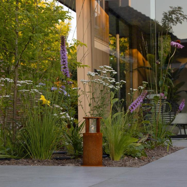 Tuinverlichting Modern Marina 30 Round Tuinlamp Corten, Tuin en Terras, Buitenverlichting, Minder dan 50 watt, Nieuw, Overige materialen