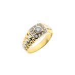 Bicolor gouden Rolex president band ring met diamant | 0,..., Handtassen en Accessoires, Ringen, Gebruikt, Overige kleuren, 19 tot 20
