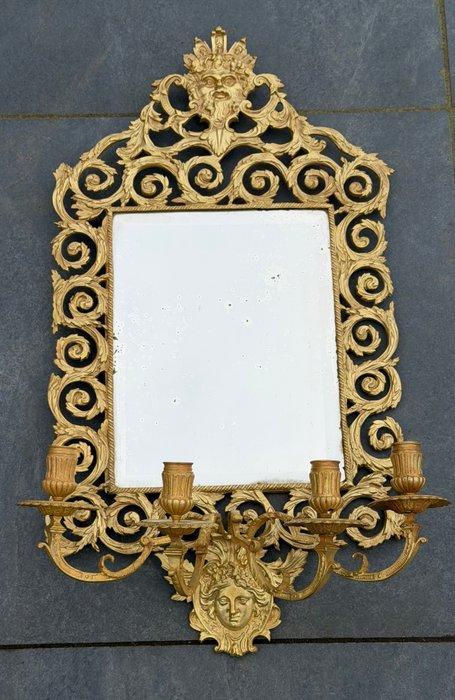Decoratief ornament - Frankrijk - Wandkandelaar met spiegel, Antiek en Kunst, Antiek | Overige Antiek