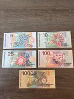 Suriname. - 5, 10, 25, 100, 10000 Gulden - 2000 (Zonder, Postzegels en Munten