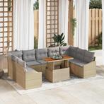 vidaXL Tuin Eettafel Set 10 pcs Beige, Grijs 100 x 55 x 73, Verzenden, Nieuw