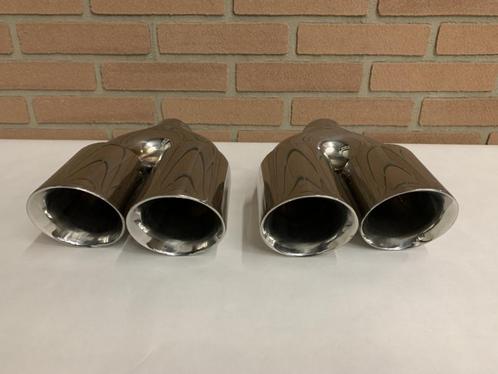 rvs dubbel 3,5 inch Uitlaat sierstukken set R + L, Auto-onderdelen, Uitlaatsystemen, Nieuw, Ophalen of Verzenden