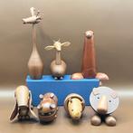 Senshukai  - Speelgoed meubels 7 Vintage wooden animals