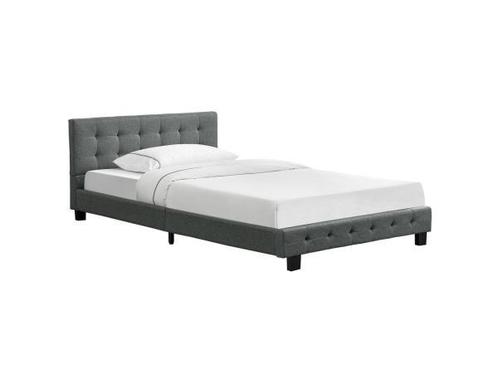 Veiling - Gestoffeerd bed Manresa - 120 x 200 cm - Grijs, Huis en Inrichting, Slaapkamer | Bedden, Nieuw