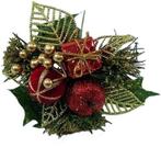 Kerstbijsteker Rood Goud Appel Cadeautje en Besjes per stuk, Nieuw