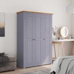 vidaXL Garde-robe 3 portes Gris 118x50x171,5 cm Pin, Maison & Meubles, Verzenden, Neuf