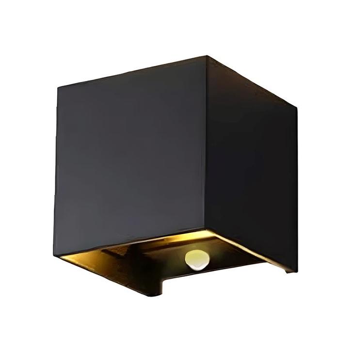 IP54 Led Cube 2x3W Zwart 3000K Sensor, Tuin en Terras, Buitenverlichting, Nieuw, Netvoeding, Verzenden