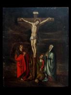 École hispano-flamande (XVII) - La Crucifixion avec la, Antiek en Kunst