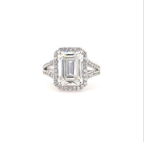 Ring - 18 karaat Witgoud -  3.60ct. tw. Diamant (Lab-grown), Handtassen en Accessoires, Ringen