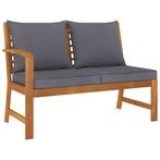 vidaXL Tuinbank met donkergrijs kussen 114,5 cm massief, Tuin en Terras, Verzenden, Nieuw