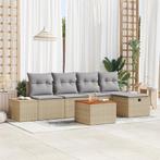 vidaXL 6-delige ligzetel set met kussens in beige poly, Tuin en Terras, Verzenden, Nieuw