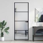 vidaXL Binnendeur smal 76x201,5 cm gehard glas en aluminium, Doe-het-zelf en Bouw, Deuren en Vliegenramen, Verzenden, Nieuw