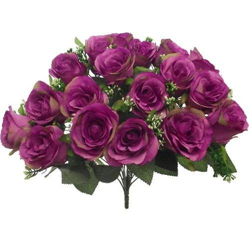 Rouwboeket zijdebloemen Grote Rozen+Gips Purple Grafstuk, Hobby en Vrije tijd, Knutselen, Nieuw