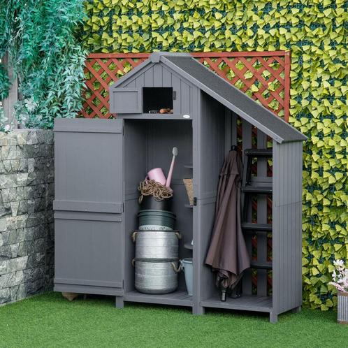 Tuinkast - Robuust Design - Waterdicht - Grijs, Tuin en Terras, Bergingen en Tuinkasten, Nieuw, Ophalen of Verzenden