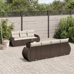 vidaXL 8-delige Loungeset met kussens poly rattan bruin, Tuin en Terras, Verzenden, Nieuw, Loungeset