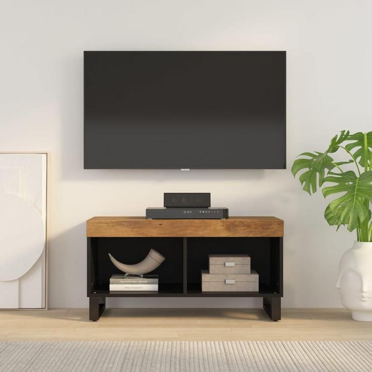 vidaXL Tv-meubel 85x33x43,5 cm massief mangohout, Huis en Inrichting, Woonaccessoires | Cd- en Dvd-rekken, Nieuw, Verzenden