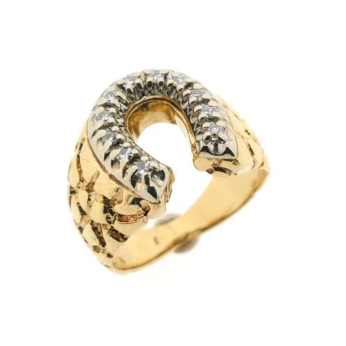Gouden pinkring met diamant; 0,165 ct. | Heren (witgoud), Handtassen en Accessoires, Ringen, Heer, Met edelsteen, Overige kleuren