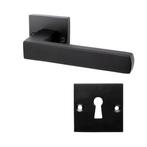 Deurklink Nova mat zwart met vierkante sleutelrozetten, Ophalen of Verzenden, Klink of Kruk