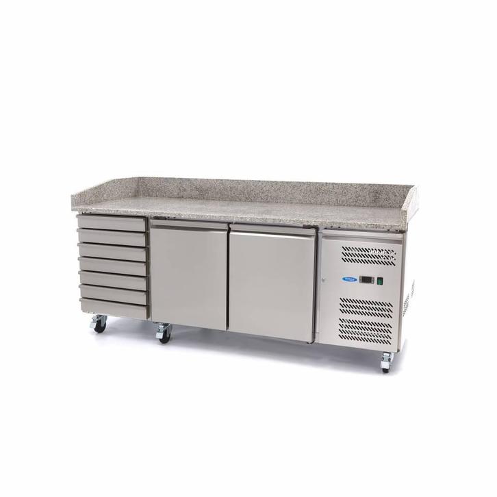 Pizzawerkbank - 202 cm - 2 Deuren - 5 x 1/6 GN - 7 Laden, Zakelijke goederen, Horeca | Keukenapparatuur, Nieuw in verpakking, Koelen en Vriezen