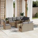 vidaXL Salon de jardin avec coussins 9 pcs beige résine, Jardin & Terrasse, Verzenden, Neuf, Salons de jardin