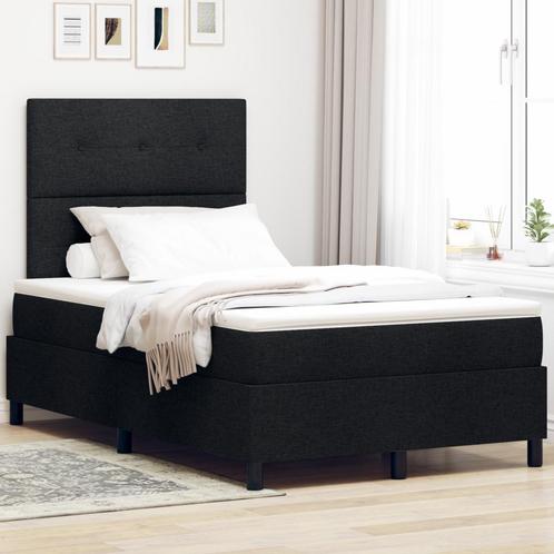 vidaXL Boxspringbed met matras Zwart Klein Tweepersoons Stof, Huis en Inrichting, Slaapkamer | Bedden, Nieuw, Verzenden