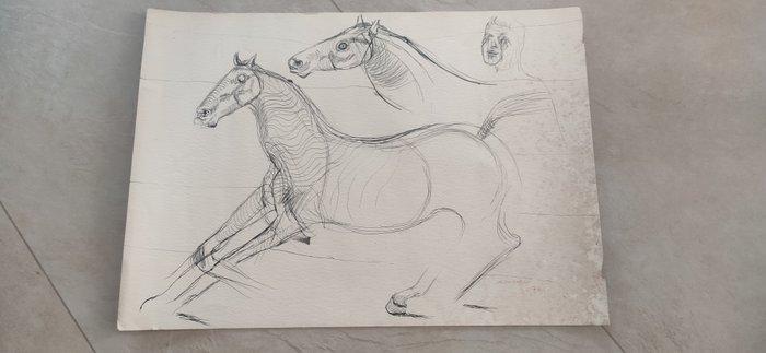 Bruno Cassinari (1912-1992) - Cavalli in corsa, Antiek en Kunst, Kunst | Designobjecten