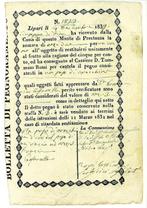 Italie. Ducati 1839 - Lipari Biglietto pegnorizio del Monte
