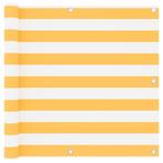 vidaXL Balkonscherm 90x600 cm oxford stof wit en geel, Tuin en Terras, Verzenden, Nieuw