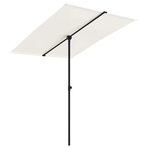 Grote Parasol 2x1,5m Zandwit | Top Deal! | 40% Korting, Tuin en Terras, Parasols, 1 tot 2 meter, Verstelbaar, Nieuw, Stokparasol