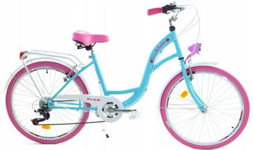 Fiets Meisjes 26 Zeegroen/Roze 7V | OP = OP 40% beschikbaar voor biedingen