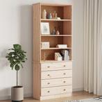 vidaXL Boekenkast met lades ALTA 77x35x186,5 cm massief, Huis en Inrichting, Verzenden, Nieuw