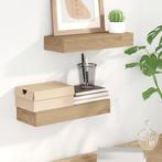 vidaXL Wandschappen 2 st 40x15x4 cm massief teakhout, Huis en Inrichting, Kasten | Wandmeubels, Verzenden, Nieuw
