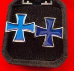 Historische ijzeren kruis Duitse fregatten blauwe emaille, Antiek en Kunst