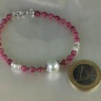 Armband Zilver Parel - Parel - SSP-Akoya Ø10mm Tourmalin, Handtassen en Accessoires, Armbanden, Nieuw