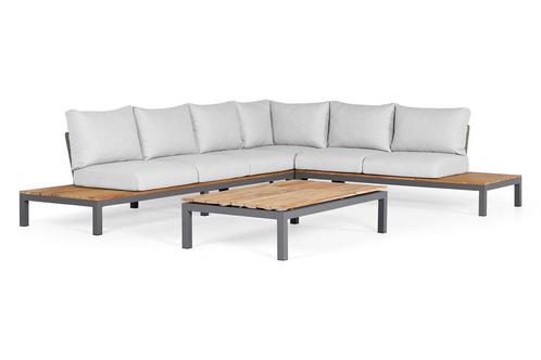 Suns Memphis loungeset 6-zits soft grey rechts  (zonder, Tuin en Terras, Tuinsets en Loungesets