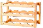 2dekans | Wijnrek Hout - 3 Laags- 12 Flessen - Wijnmeubel-, Huis en Inrichting, Woonaccessoires | Wijnrekken, Ophalen of Verzenden