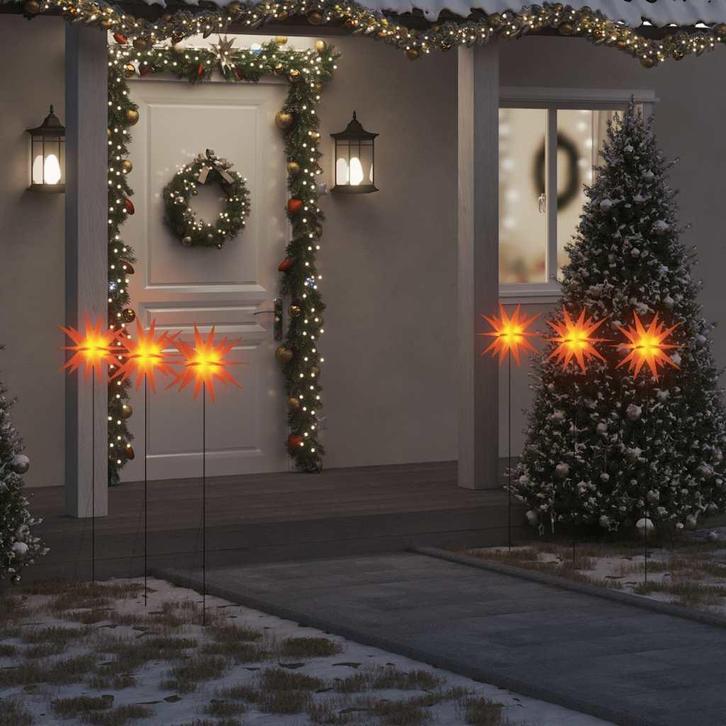 vidaXL Kerstlampen met grondpin en LEDs 3 st 35 cm rood, Diversen, Kerst, Nieuw, Verzenden
