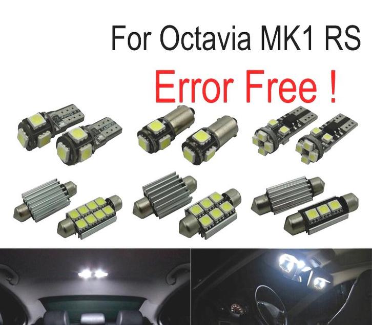 Kit 10 Ampoules Led Intérieur Pour Skoda Octavia Mk 1 Mki Rs, Auto-onderdelen, Verlichting, Verzenden