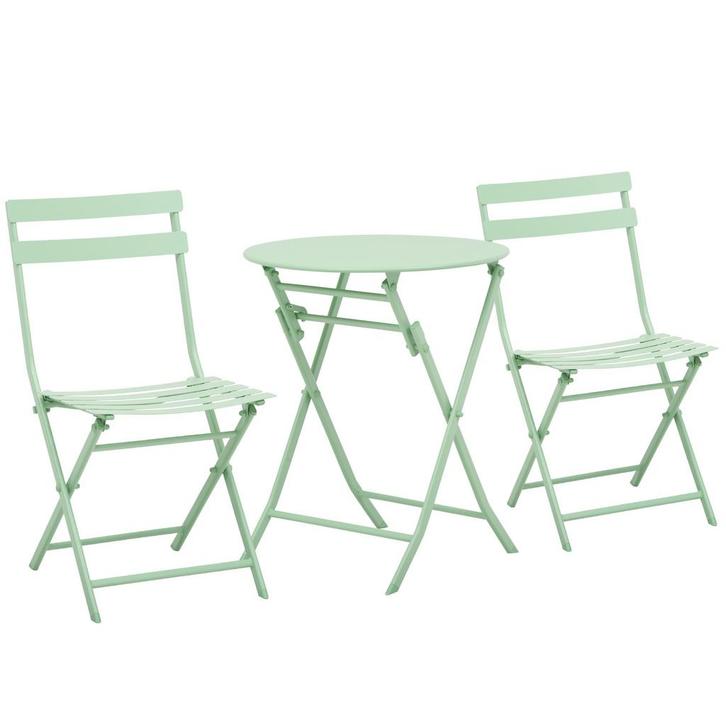 Bistrotuinset - Outdoor Living - Opklapbaar - Groen, Tuin en Terras, Tuinsets en Loungesets, Nieuw, Ophalen of Verzenden